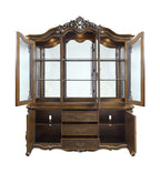 Acme Latisha Wooden Hutch and Buffet with Glass Doors in Antique Oak