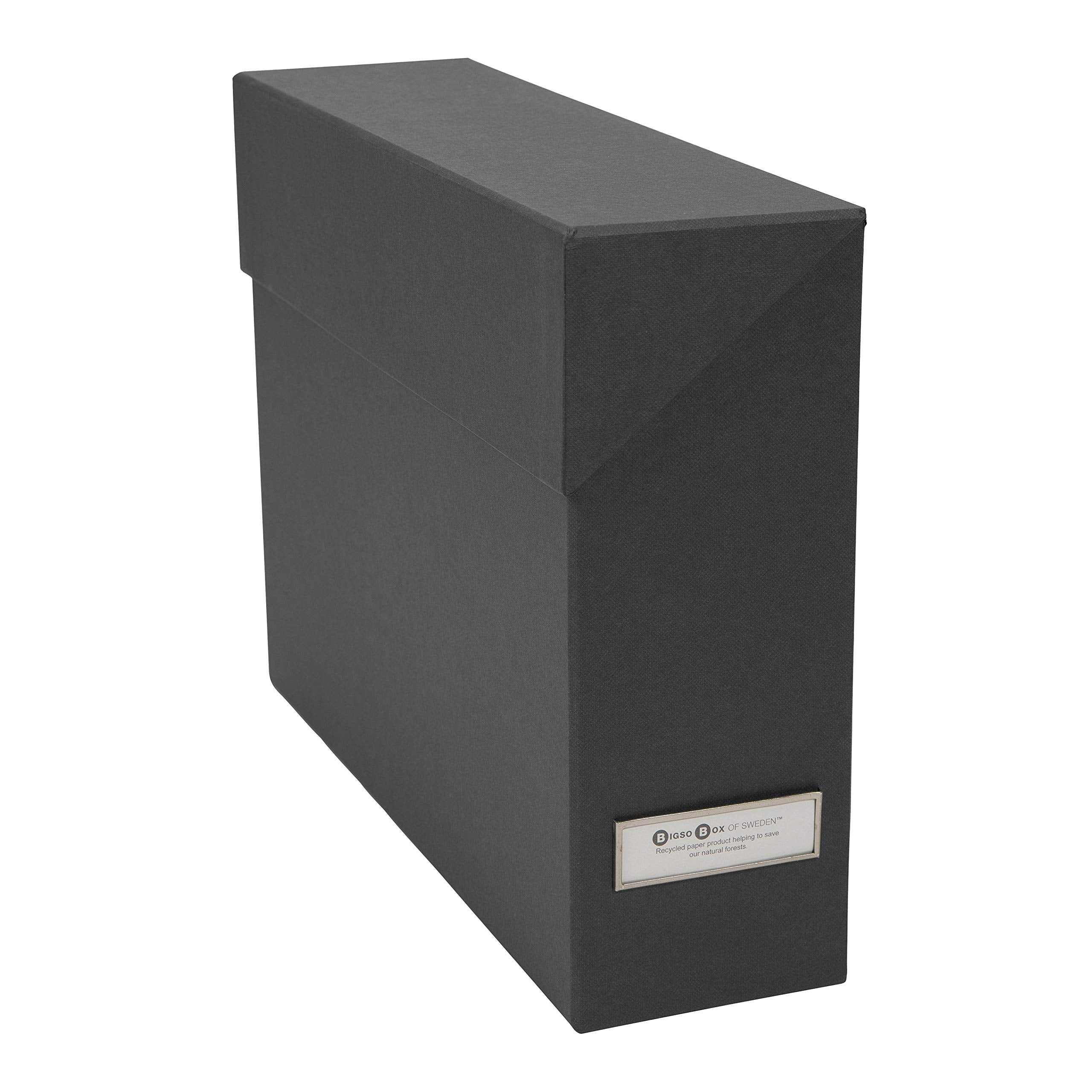 Bigso Box Of Sweden Lovisa Fiberboard Label Frame 12 File Storage Box | Document Organizer For Important Paperwork, Hanging File