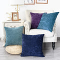 Calitime Throw Pillow Covers Set Of 4 Modern Multi-Color Matching Cozy Soft Chenille Cushion Cases Shells For Couch Sofa Home De
