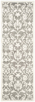 SAFAVIEH Amherst Collection Runner Rug - 23 x 7, Dark Grey & Beige, Floral Design, Non-Shedding & Easy Care, Ideal for High Tr