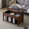 VINGLI Farmhouse Lift Top Coffee Table, Coffee Tables for Living Room with Storage Shelf/Hidden Compartment, Mesa De Centro para
