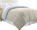 TUP The Urban Port, Gray and Blue Genoa King Size Box Quilted Reversible Comforter