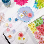 Nuanchu 84 Pcs Dried Pressed Flowers Real Pressed Dried Flowers Dried Daisy Flowers Multiple Colorful Resin Dried Flowers For Cr
