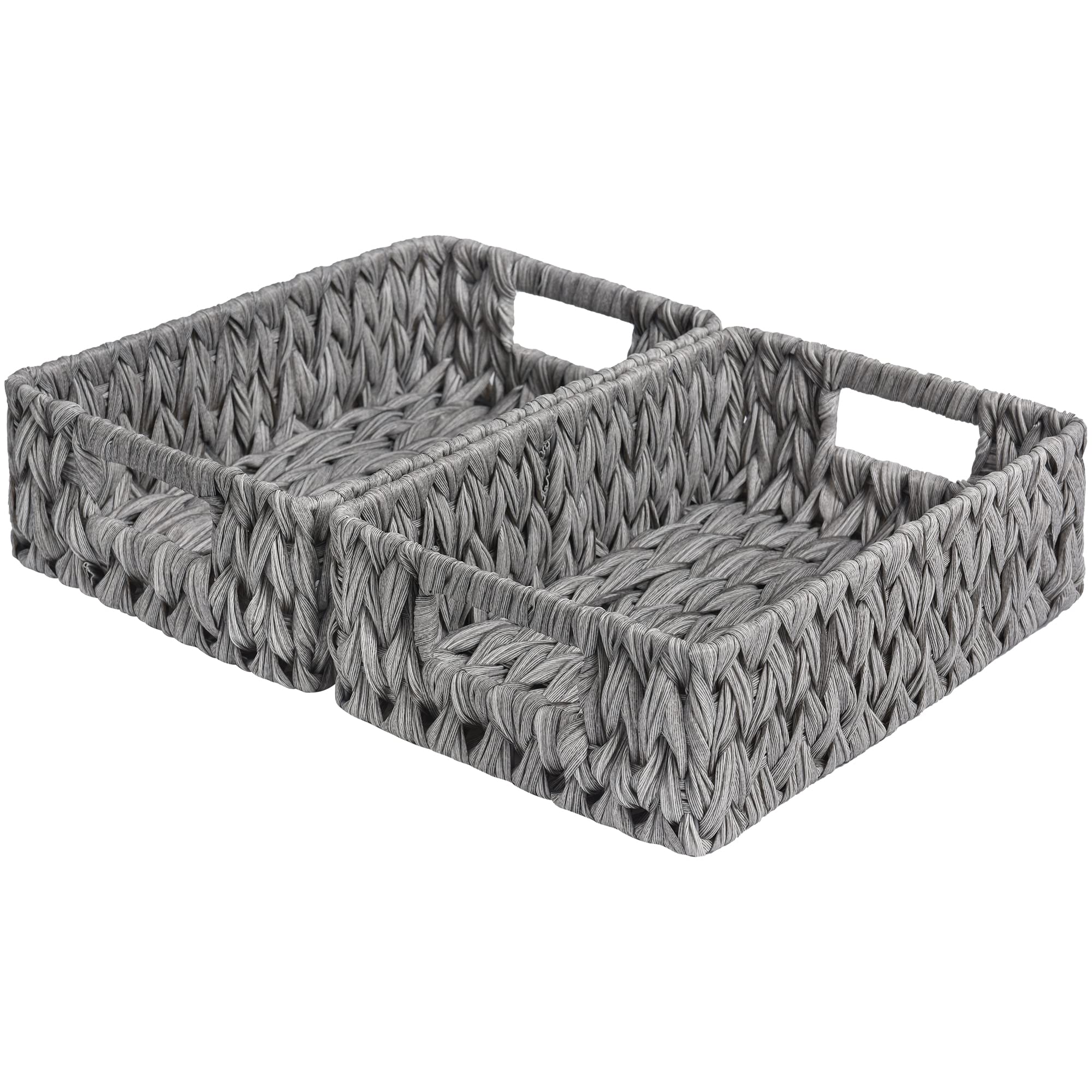 GRANNY SAYS Wicker Baskets for Storage, Waterproof Rattan Storage Baskets, Odorless Wicker Basket with Handles, Decorative Stora