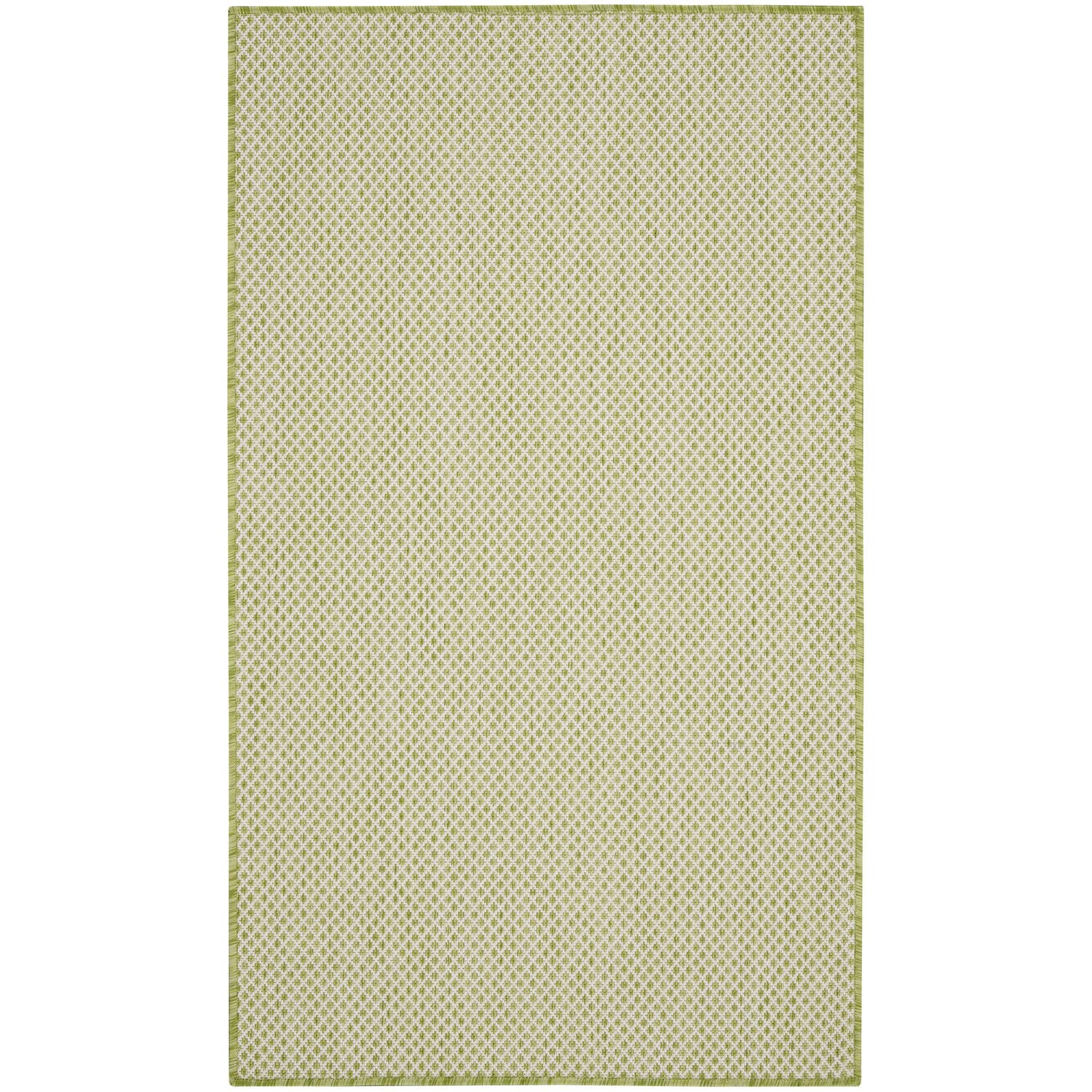 Nourison Courtyard Indoor/Outdoor Ivory Green 3 x 5 Area -Rug, Easy -Cleaning, Non Shedding, Bed Room, Living Room, Dining Roo