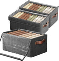 NEBULYX 26L Foldable Storage Box with Lid for Clothes, Durable Fabric Wardrobe Organizer, Collapsible Storage Basket for Sarees,