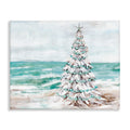 Stupell Industries Snowy Christmas Tree Beach Shore Canvas Wall Art, Design by Amanda Hilburn
