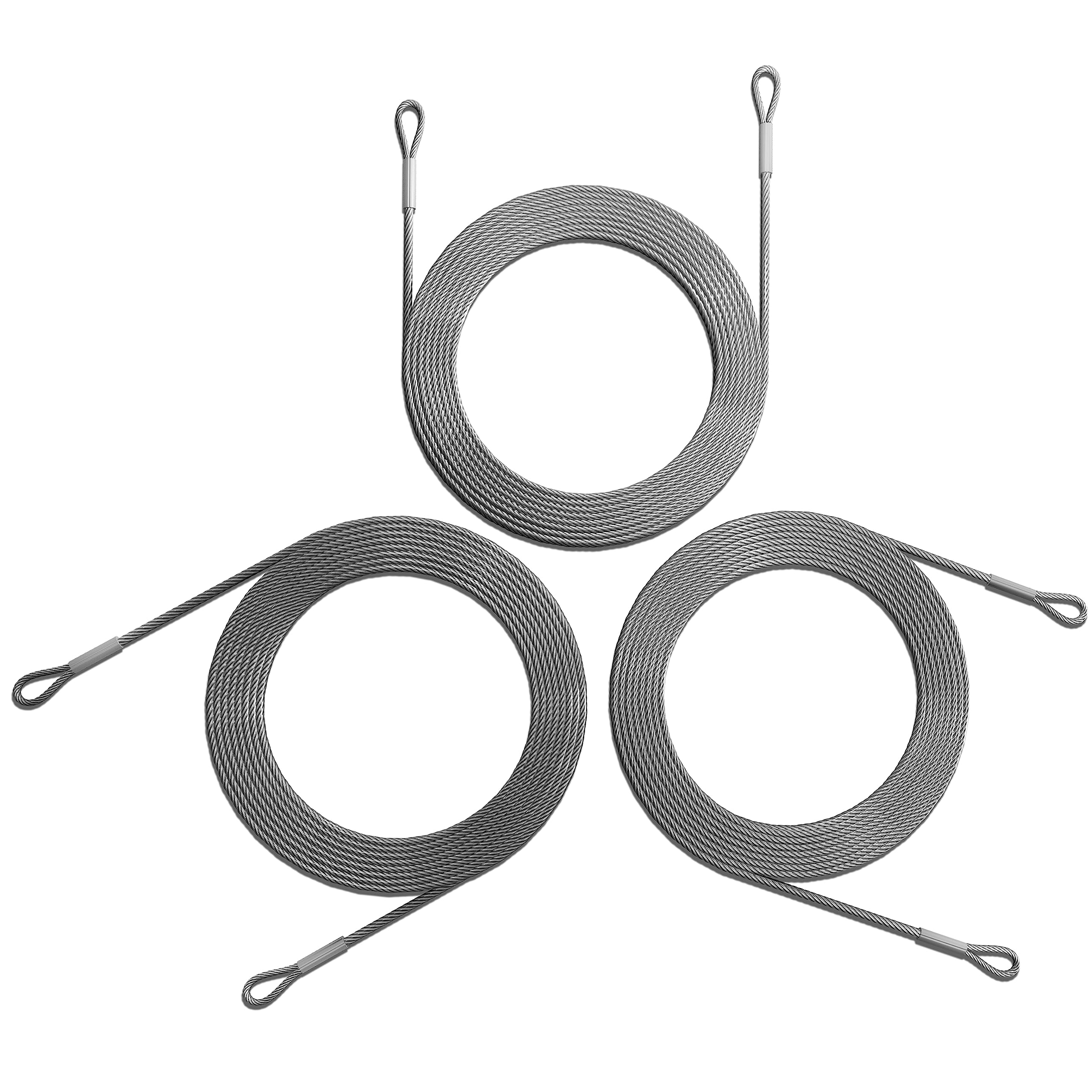 Royal Shade 36 Feet (12Ft X 3) Wire Cable Ropes Hardware Kits For Triangle Sun Shade Sail Canopy, Pvc Coated Stainless Steel Met
