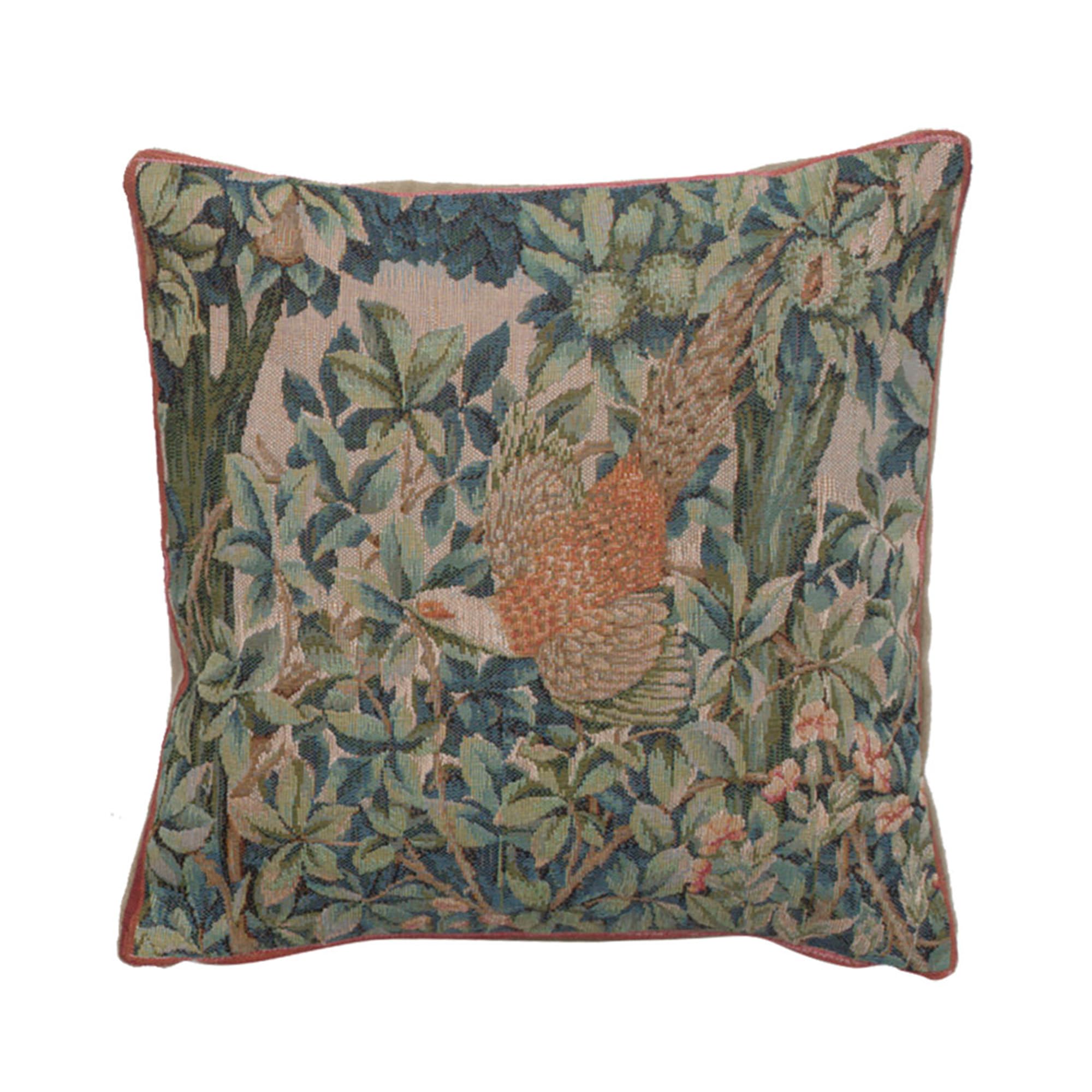Charlotte Home Furnishings Inc. A Pheasant In A Forest Small Square Throw Pillow Cover - 14 X 14 Decorative Boho Cushion Cotton