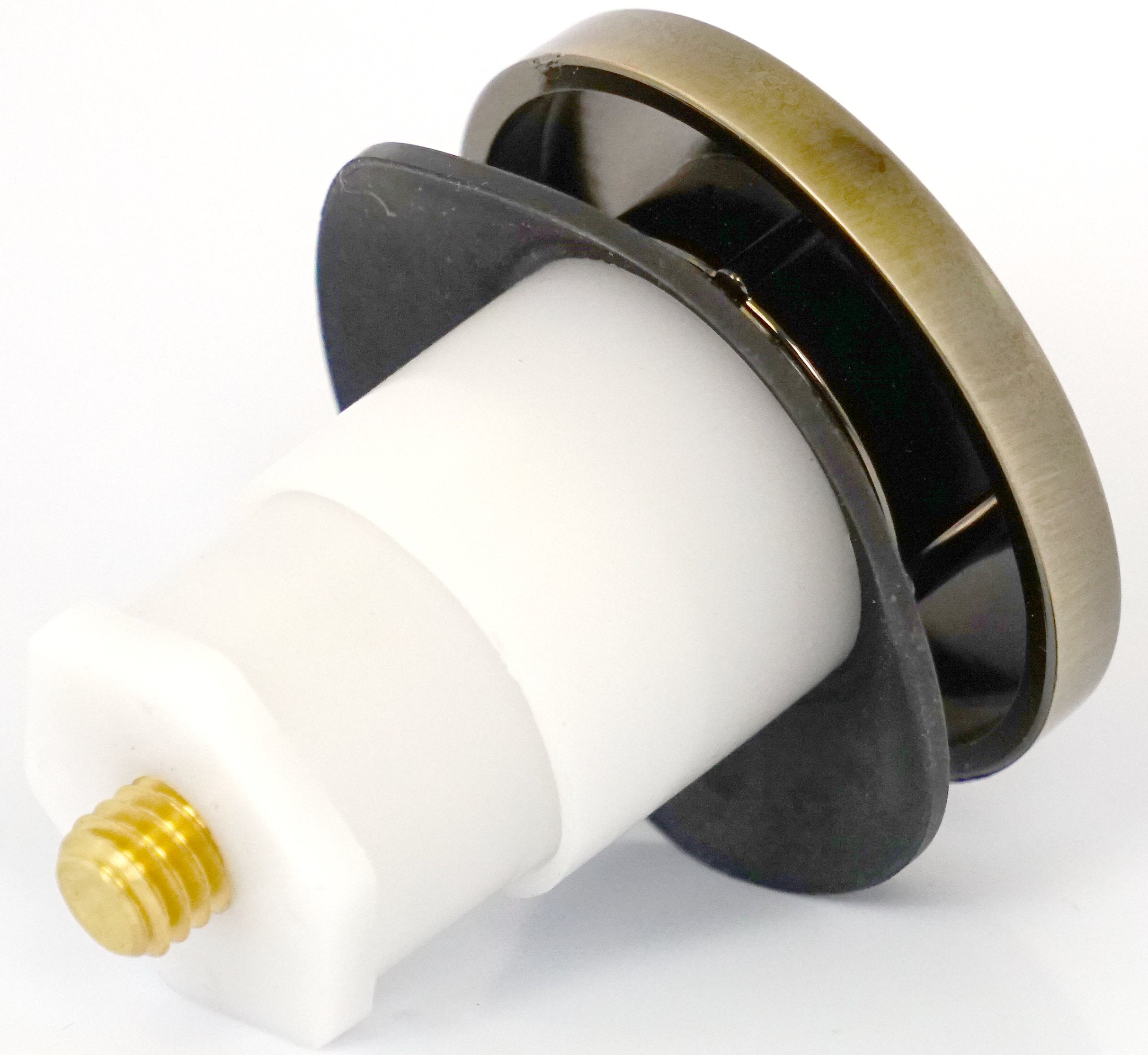 Lasco 03-4903Ab Bathtub Drain Tiptoe Style Stopper, 3/8-Inch Male Thread, Antique Brass