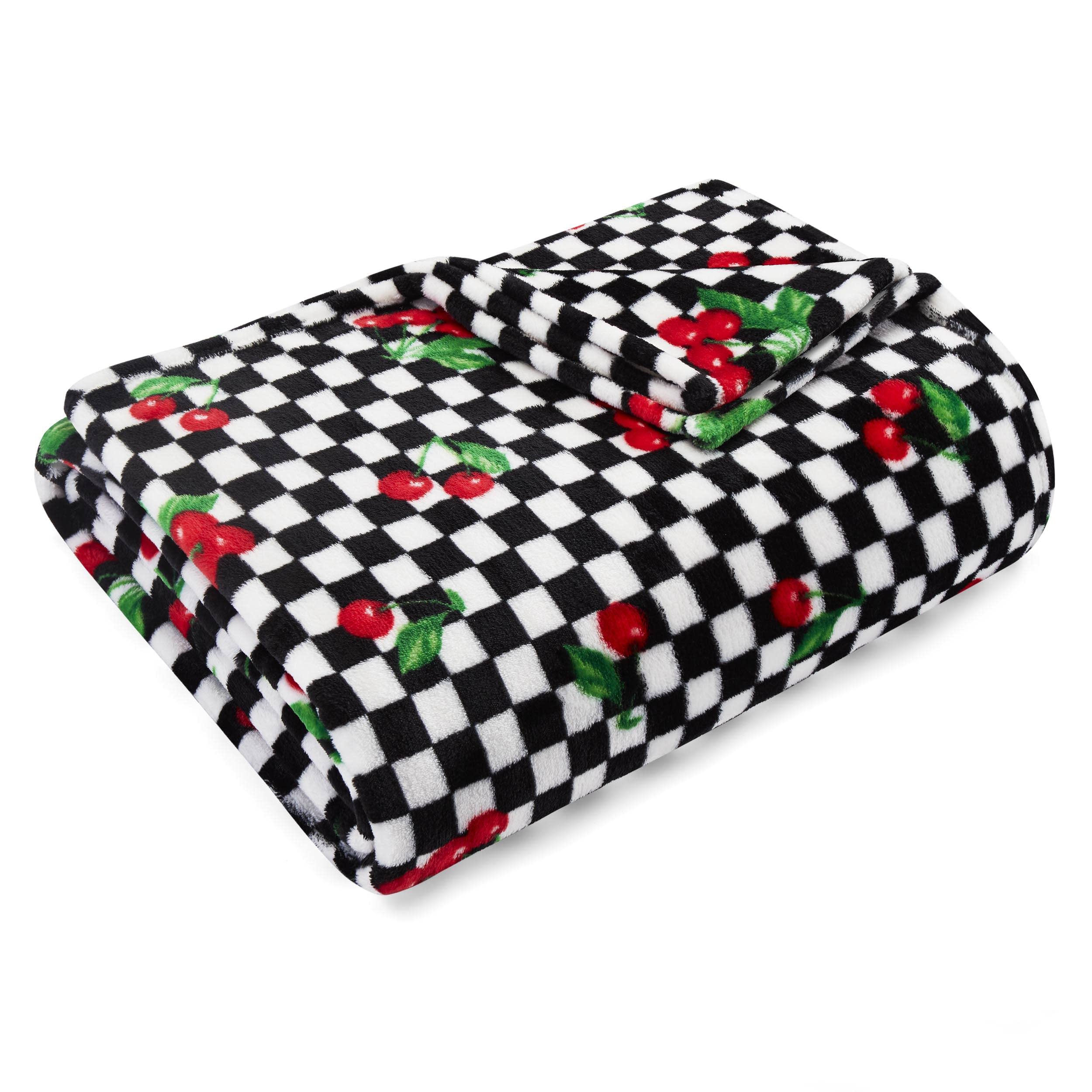 Betsey Johnson  USHSHF1089731 Cherry Checker Throw, 50x70, Red