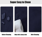 Lushvida Vinyl Fitted Table Cover Elastic Edged Plastic Table Cover… (Navy, Best For Up To 45'-56' Round)
