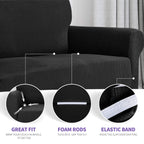 Znsayotx Stretch Oversized Couch Cover Universal Sofa Covers For Living Room Dogs Pet Furniture Protector Spandex Extra Large Sofa Slipcovers With Anti Slip Foam Sticks (Black, Xl Sofa)