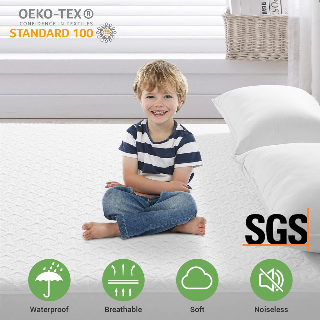 Meritlife Premium 100% Waterproof Full Size Mattress Protector Double Mattress Cover Cooling Breathable Mattress Pad Cover Fitte
