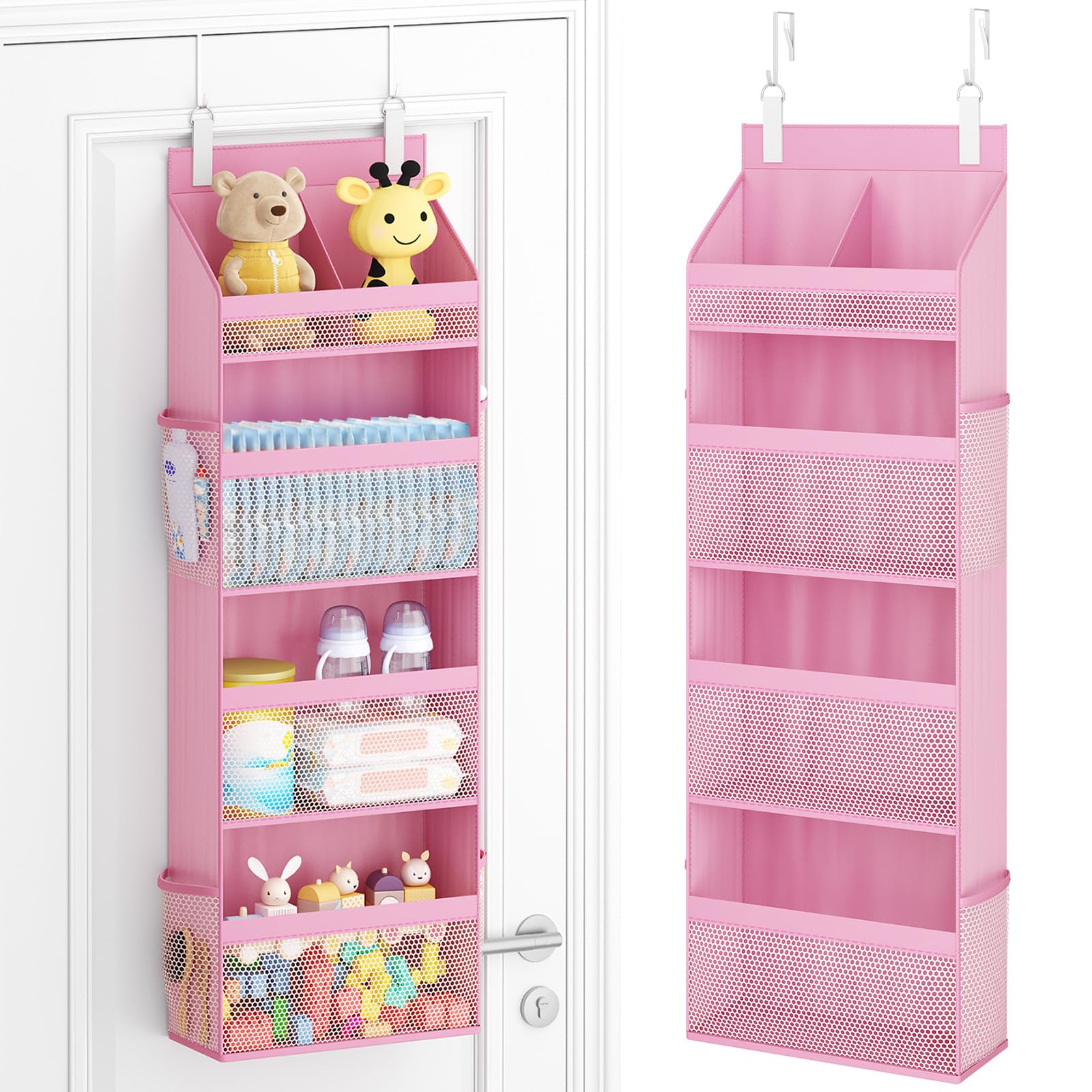 Lifewit Hanging Shelves with Transparent Pockets for Stuffed Toys for Childrens Room