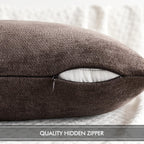 Miulee Pack Of 2 Dark Brown Decorative Pillow Covers 20X20 Inch Soft Chenille Couch Throw Pillows Farmhouse Cushion Covers For Home Decor Sofa Bedroom Living Room