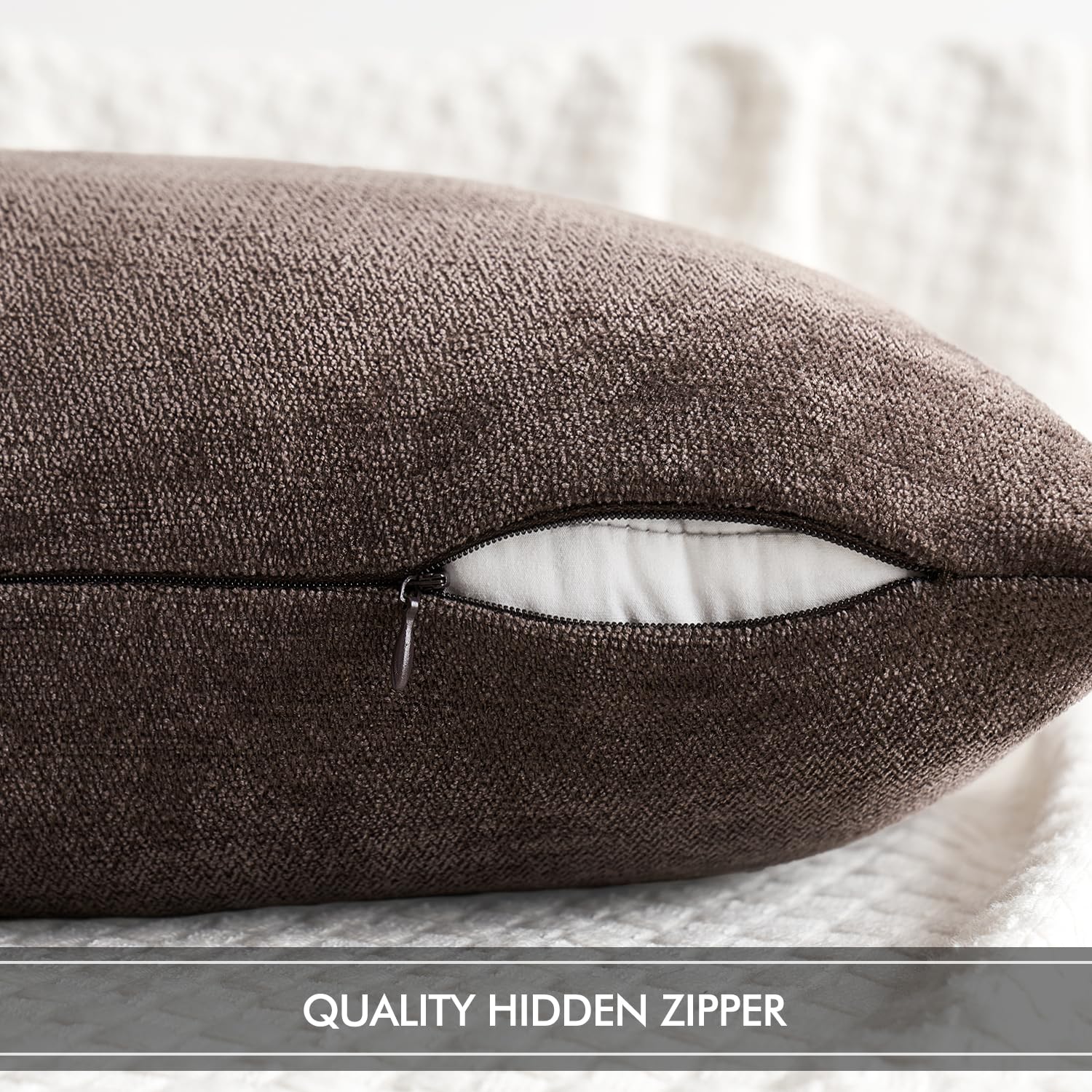 Miulee Pack Of 2 Dark Brown Decorative Pillow Covers 20X20 Inch Soft Chenille Couch Throw Pillows Farmhouse Cushion Covers For Home Decor Sofa Bedroom Living Room