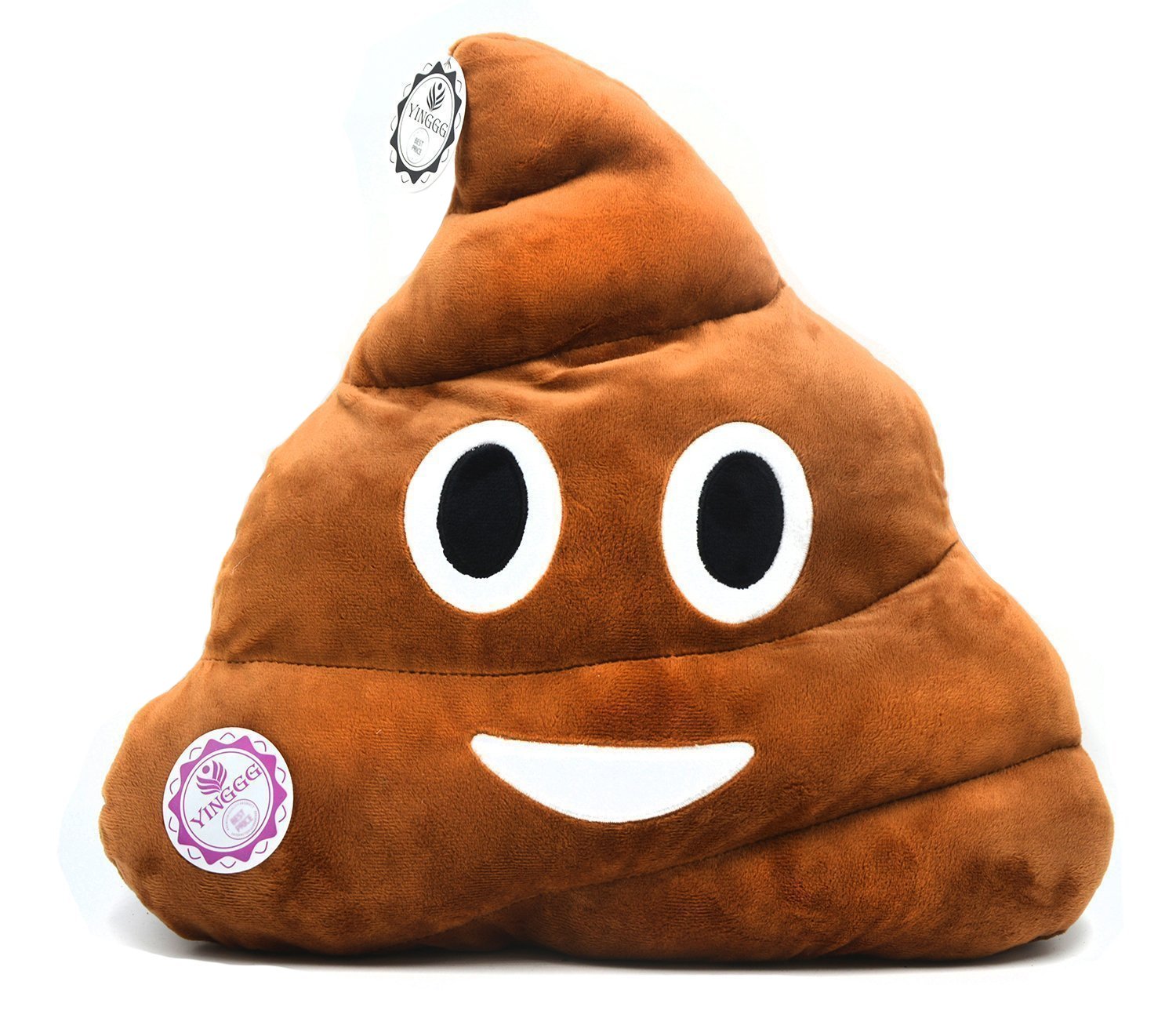 Yinggg 32Cm Poop Plush Pillow Round Triangle Emotion Cushion Cute Decorative Stuffed Toy Brown Gifts For Kids And Friends