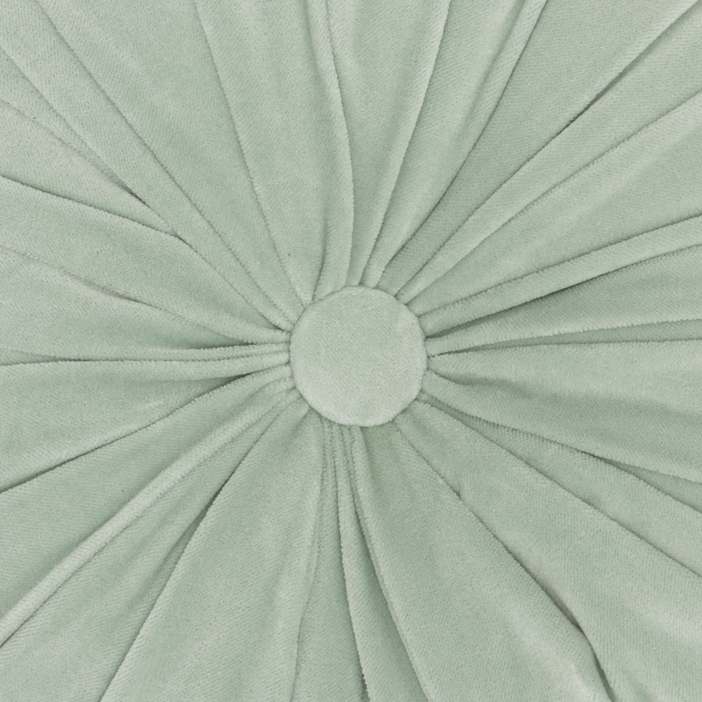 HomeRoots Celadon Cotton Velvet Mint Tufted Round Throw Pillow