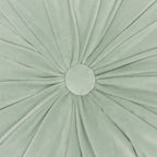 HomeRoots Celadon Cotton Velvet Mint Tufted Round Throw Pillow