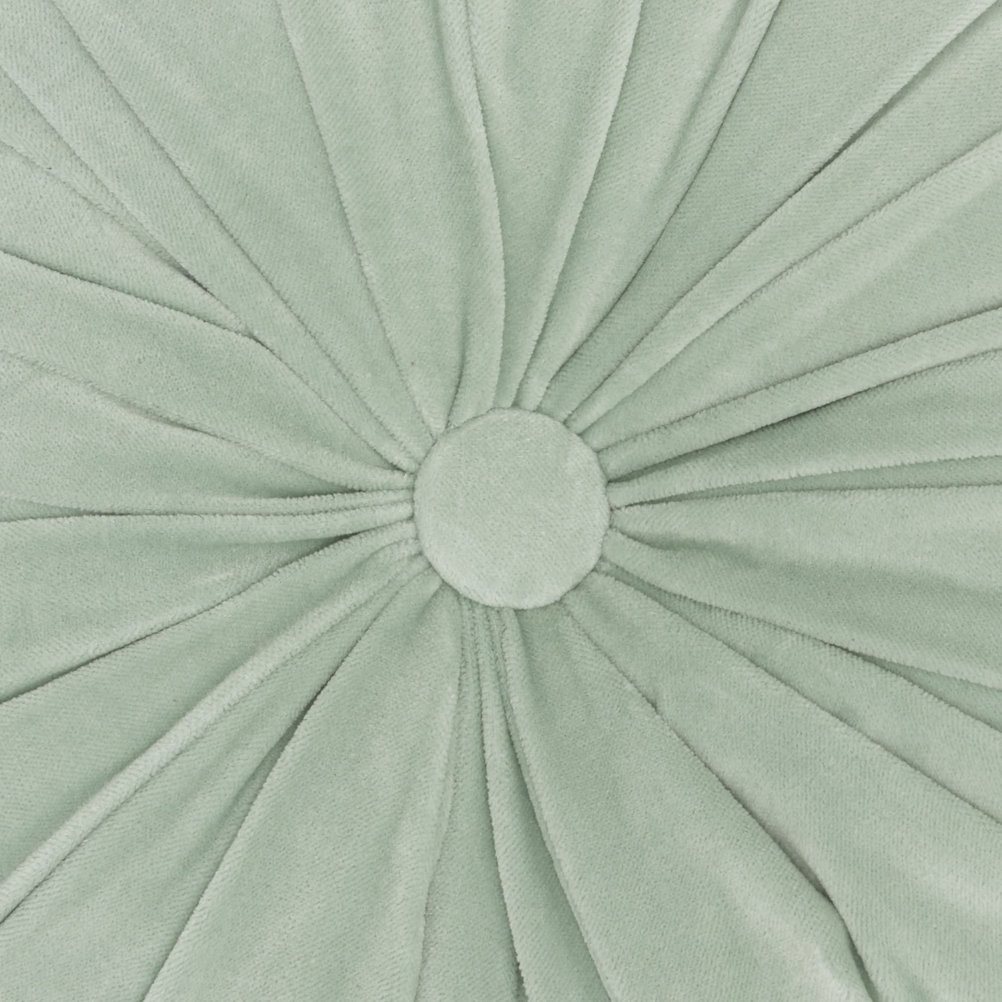 HomeRoots Celadon Cotton Velvet Mint Tufted Round Throw Pillow