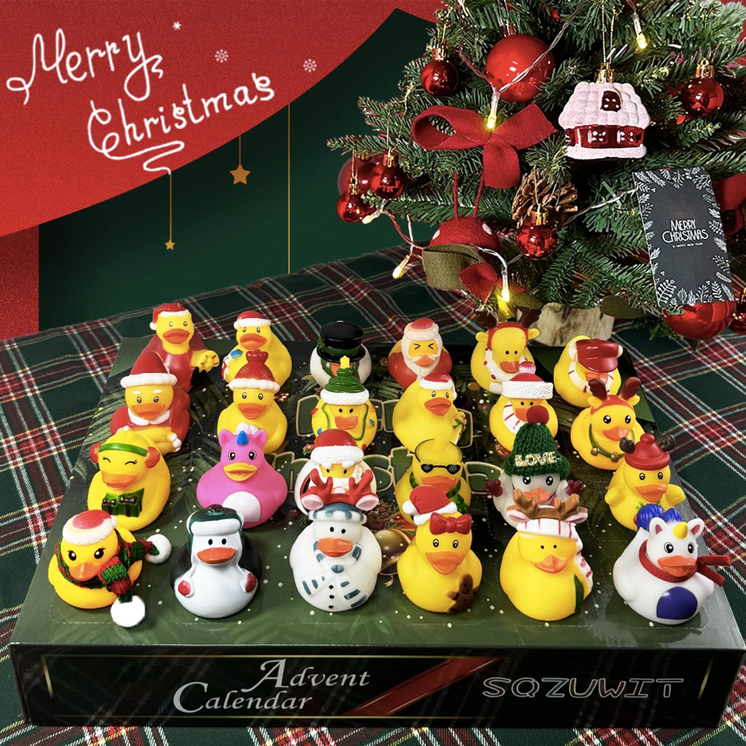 Advent Calendar 2024, Rubber Duckies 24 Days Surprises Gift For Kids Toddlers Boys Girls, Christmas Holiday Countdown Gift For 3