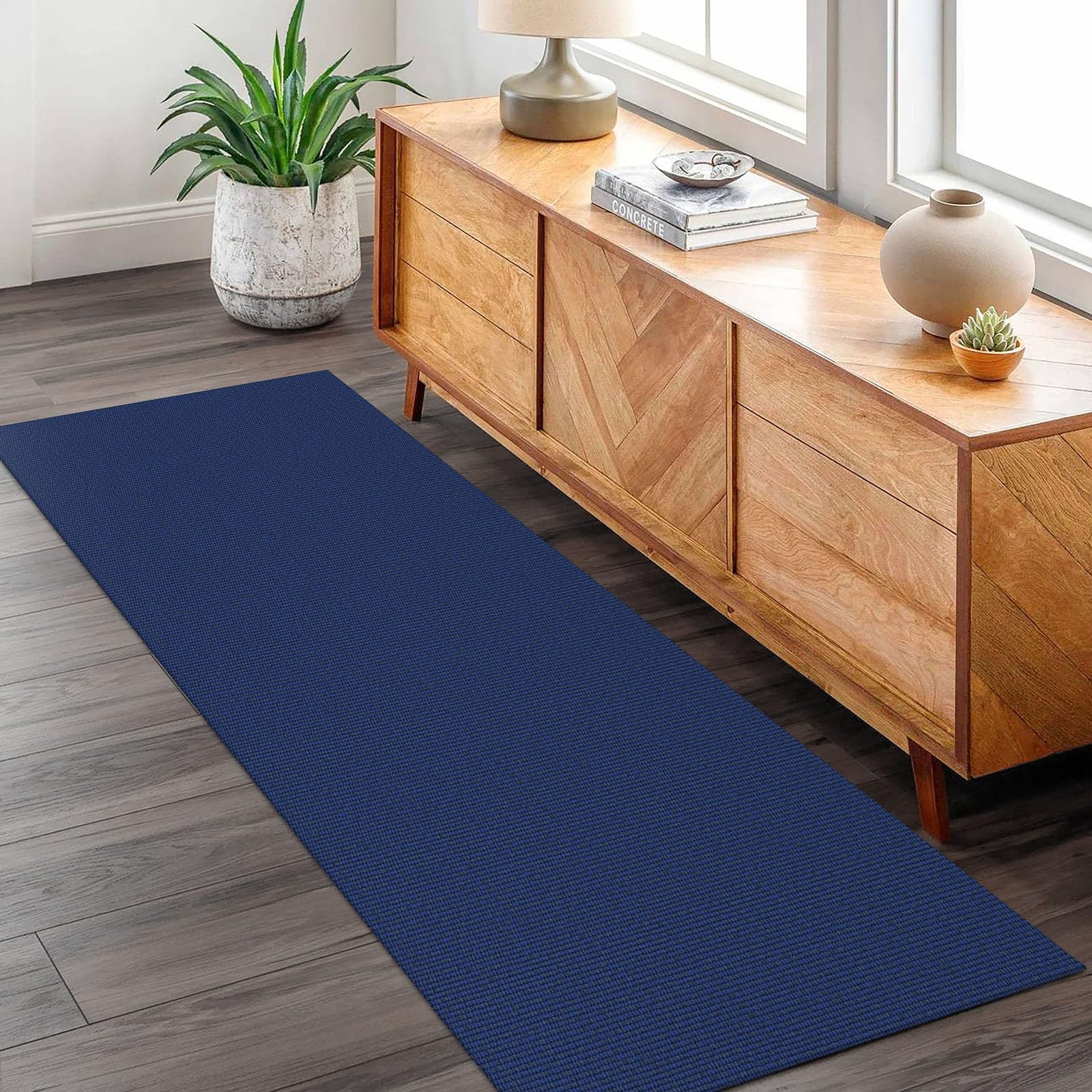 KOZYFLY Washable Runner Rug 2x6 Ft Runners for Hallways Kitchen Runner Rugs with Rubber Backing Braided Cotton Entryway Runner I