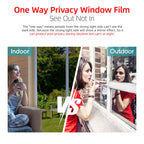 One Way Privacy Window Film Sun Blocking, Heat Blocking Window Tint For Home See Out But Not In, Static Cling & Anti Uv, Black-S