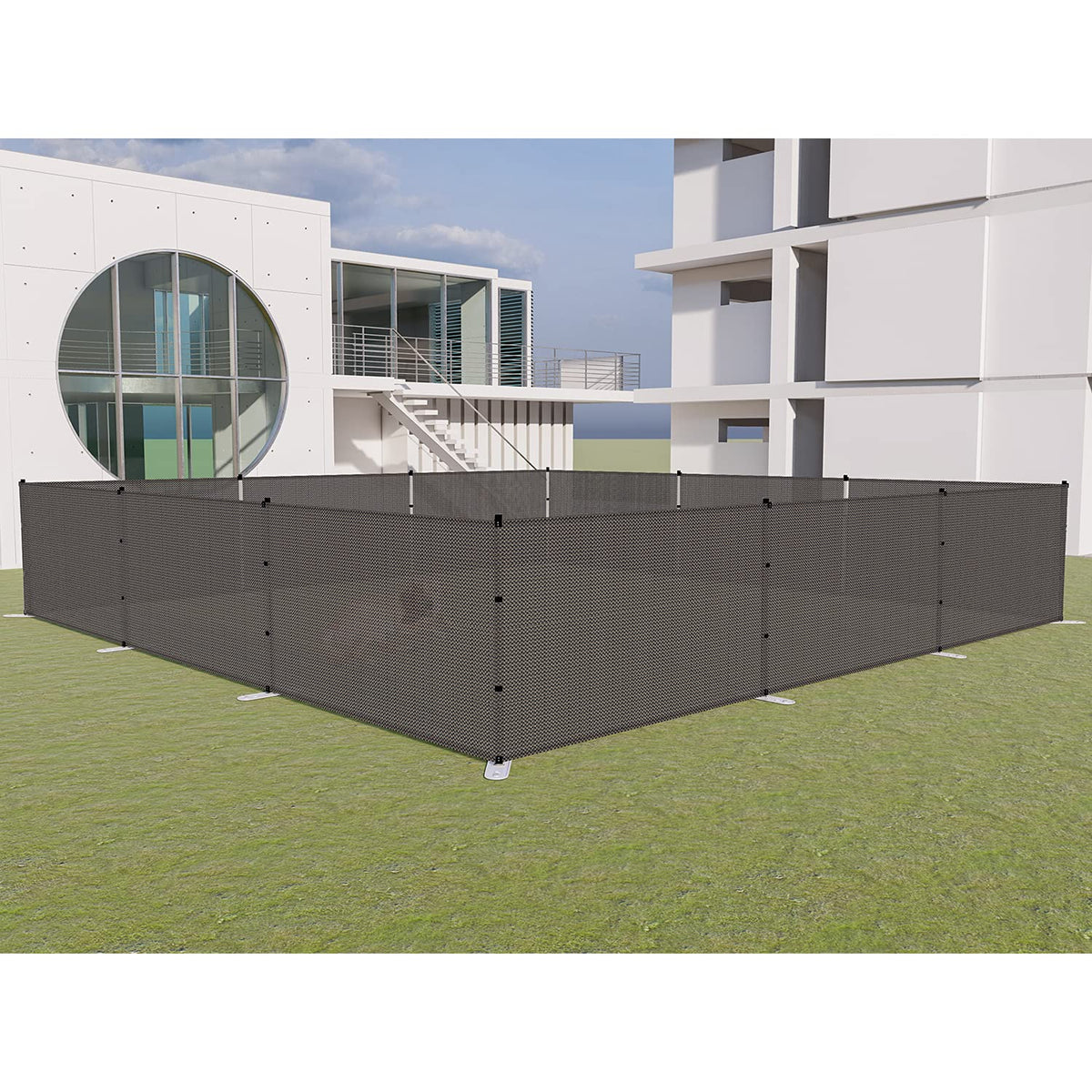 Tang Outdoor Fence Privacy Backyard Garden Yard Fencing Safety Pool Fence With Posts Ground Spikes Stakes Removable Outside Chic