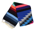 Open Road Goods Mexican Beach Blanket, Southwestern Diamond Xl Thick Serape With Stripes Yoga Blanket (White Fiesta Blanket)