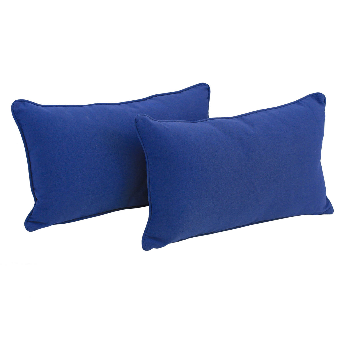 Blazing Needles Corded Twill Throw Pillows (Set of 2), 20&quot; x 12&quot;, Royal Blue