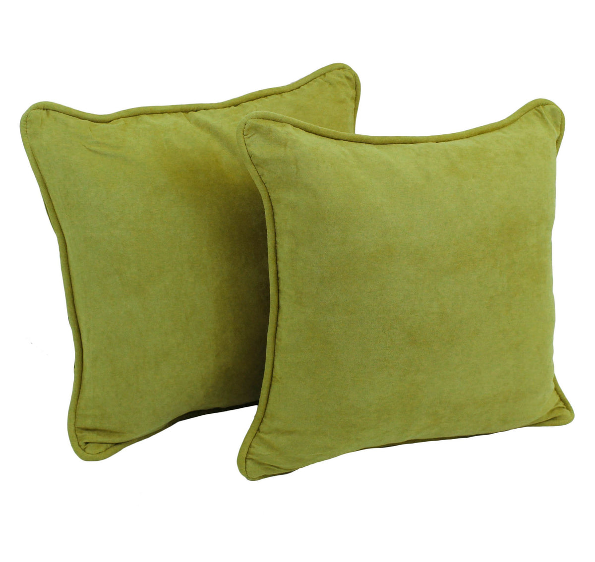 Blazing Needles Corded Microsuede Throw Pillow, 18&quot;, Mojito Lime 2 Count