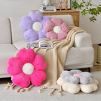 Flower Shaped Pillow, Cute Decorative Throw Pillows With Soft Rabbit Fur For Couch Bed Chair Floor, Christmas Pillow Seating Cus