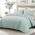 Whale Flotilla Ultra Soft California King Quilt Bedding Set, Lightweight Fall Aqua Blue Quilts Bedspreads Oversized, Ultrasonic