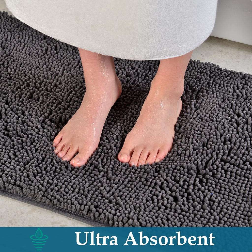 Bathroom Rugs Set 2 Piece Bathroom Mats Bath Rugs Non Slip Bath Rugs For Bathroom, Thick Soft Chenille Bathroom Rug Set, Bathtub