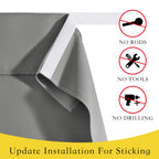 Nicetown French Door Curtain For Classroom, Tricia Door Window Shade Room Darkening Tie Up Shade For Patio, Thermal Insulated Front Door Curtain, 36' Wide X 72' Long, 1 Panel, Silver Grey