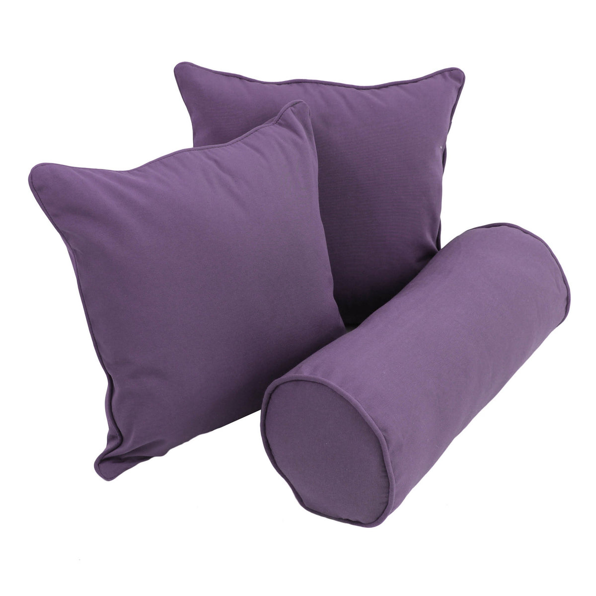 Blazing Needles Corded Twill Throw Pillow Set, Grape 3 Count