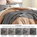 Bedsure Queen Quilt Bedding Set - Lightweight Summer Quilt Full/Queen - Grey Bedspreads Queen Size - Bedding Coverlets For All S