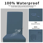 Easy-Going 100% Waterproof Dining Room Chair Cover Set Of 8, Stretch Jacquard Parson Chair Slipcover Removable Washable Chair Protector For Home, Restaurant, Banquet (Large, Bluestone)