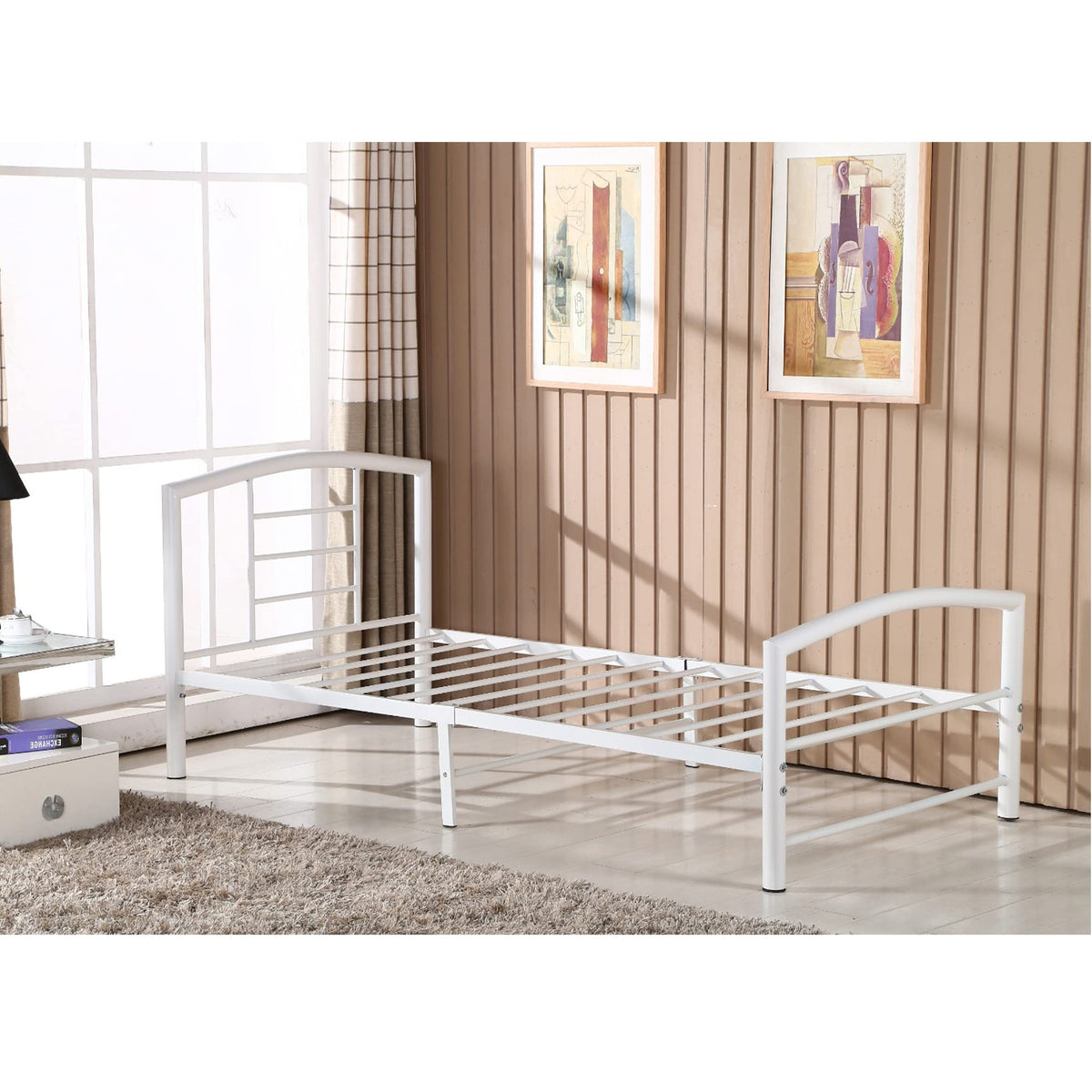 Better Home Products/Welded Steel Frame/Welded Deck/Easy Assembly/Heavy Duty/Built To Last/500 Pound + Capacty Bed/No Box Spring Just Mattress (White)