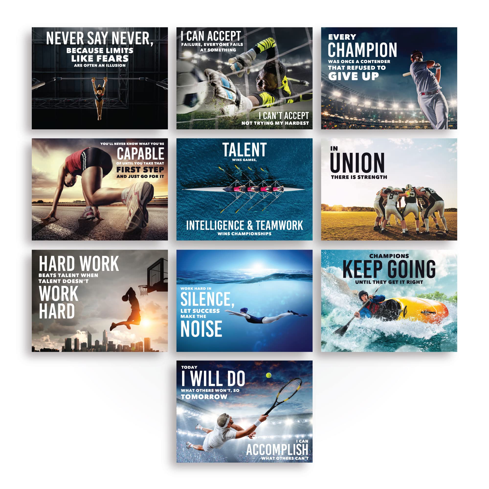 Sproutbrite Classroom Decorations - Sports High School Motivational Posters - Educational Inspirational Growth Mindset For Teach
