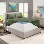 Nestl Extra Deep Pocket Sheets - Fits Mattress 18-24 Inches Deep, Extra Deep Pocket King Size Sheets Sets, 4 Piece King Size Sheets, King Sheets Deep Pocket, Olive Green Sheets