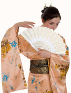 Eosau Handheld Chinese Folding Fan Hand Fans For Women Foldable Bulk For Party Wedding Church Dancing (5 Mixed Colors)
