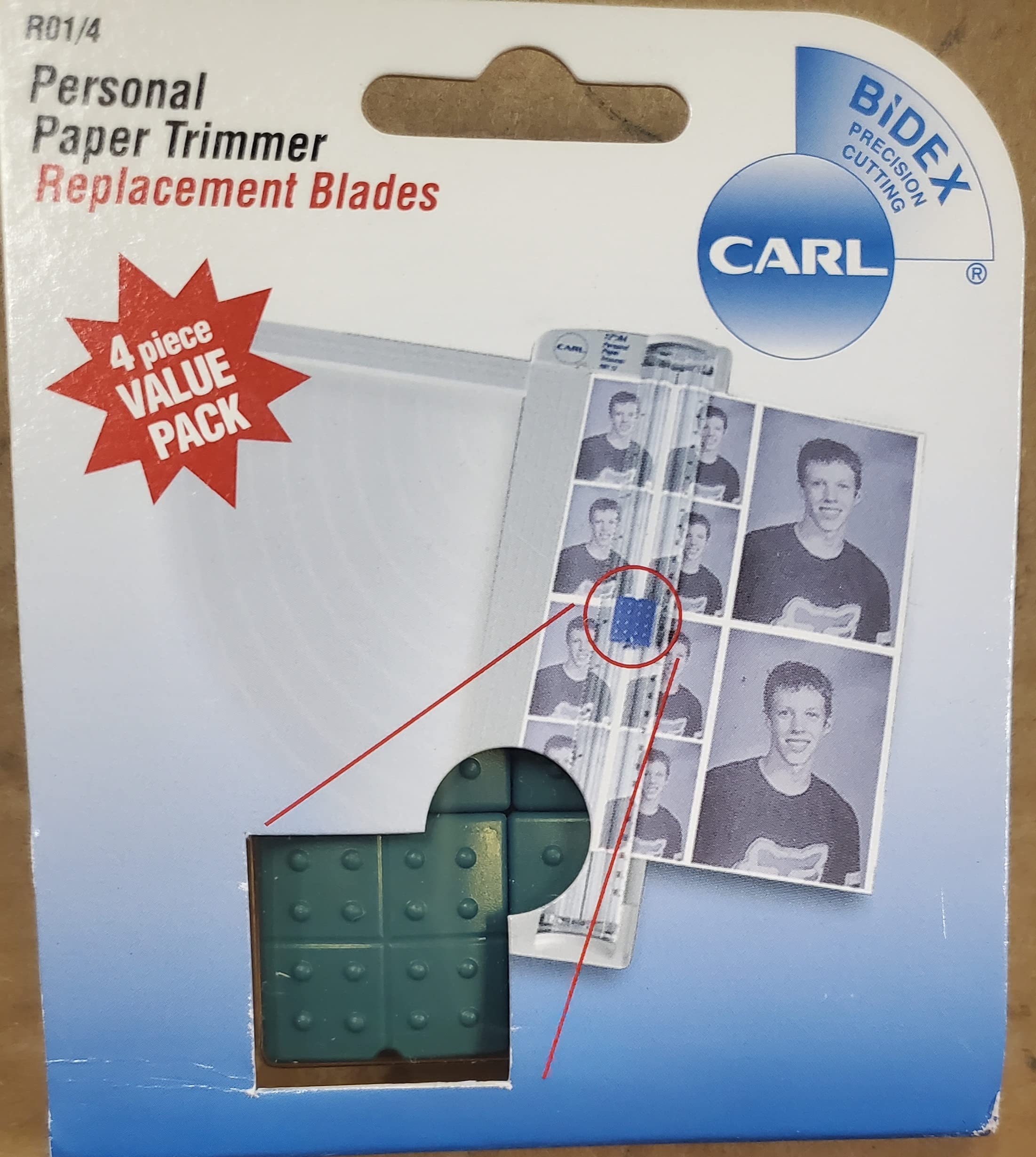 Carl Brands Carl Personal Paper Trimmer Replacement Blades 4/Pkg-Straight; For Rbt12 & Rbt12N