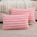 Futei Pink Striped Decorative Throw Pillow Covers 12X20 Inch Set Of 2,Rectangle Spring Decorations Couch Lumbar Pillowcase,Soft