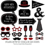 Big Dot Of Happiness 40Th Anniversary - Photo Booth Props Kit 20 Count