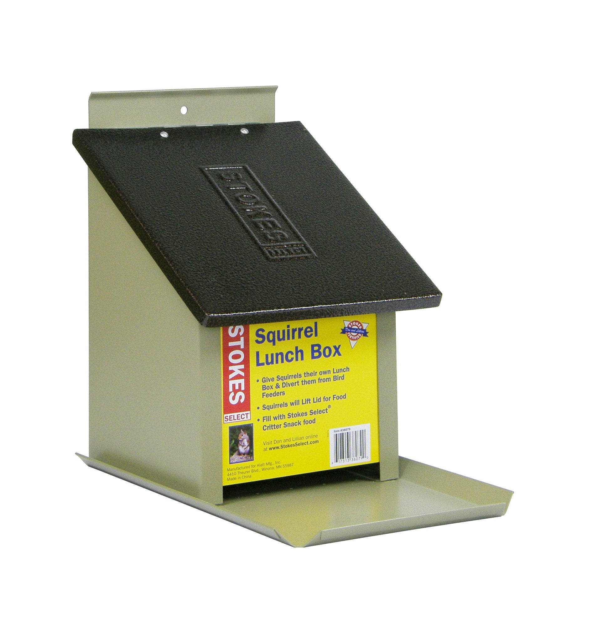 Stokes Select Lunch Box Squirrel Feeder With Metal Roof, 4.1 Lb Capacity