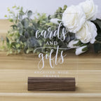Acrylic Gifts And Cards Sign With Wood Stand- 5   X 7'' Clear Acrylic Table Decoration Signs With Holder For Wedding Reception &