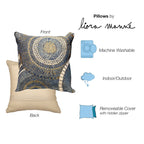 Liora Manne Marina Indoor/Outdoor Power Loomed Easy Care Pillows, 12' X 18', Circles Azure