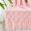 Inhand Valentine'S Day Gifts Throw Blanket Pink For Couch, Soft Living Room Home Decor Twin Size Knitted Blanket, Outdoor Lightw